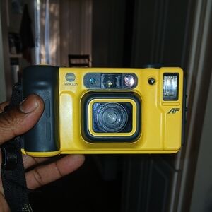 Minolta Weathermatic Dual 35 film camera. It is a durable, waterproof